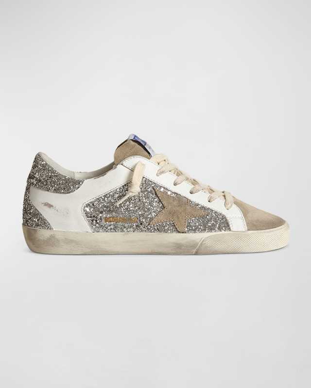 Superstar Leather Glitter Low-Top Sneakers